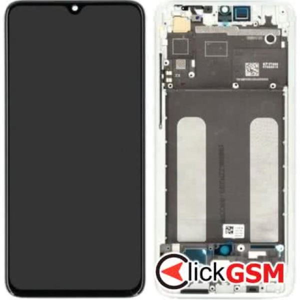 Piesa Display Original Cu Touchscreen Si Rama Alb Xiaomi Mi 9 Lite 1hwa