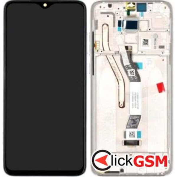 Piesa Display Original Cu Touchscreen Si Rama Alb Xiaomi Redmi Note 8 Pro Kpg