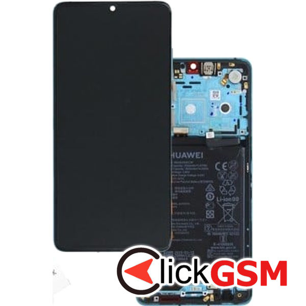 Piesa Display Original Cu Touchscreen Si Rama Albastru Huawei P30 4pin