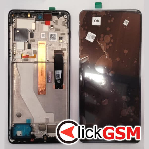 Piesa Display Original Cu Touchscreen Si Rama Albastru Motorola Edge 20 Pro 12f4