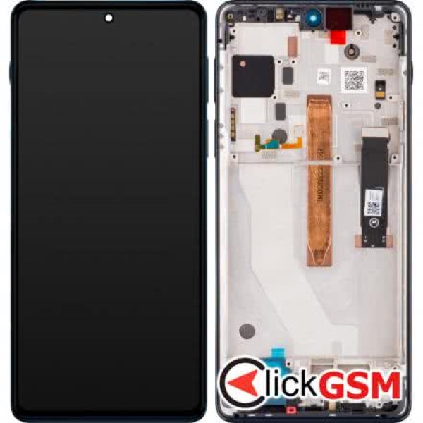 Piesa Display Original Cu Touchscreen Si Rama Albastru Motorola Edge 20 Pro 1t0a