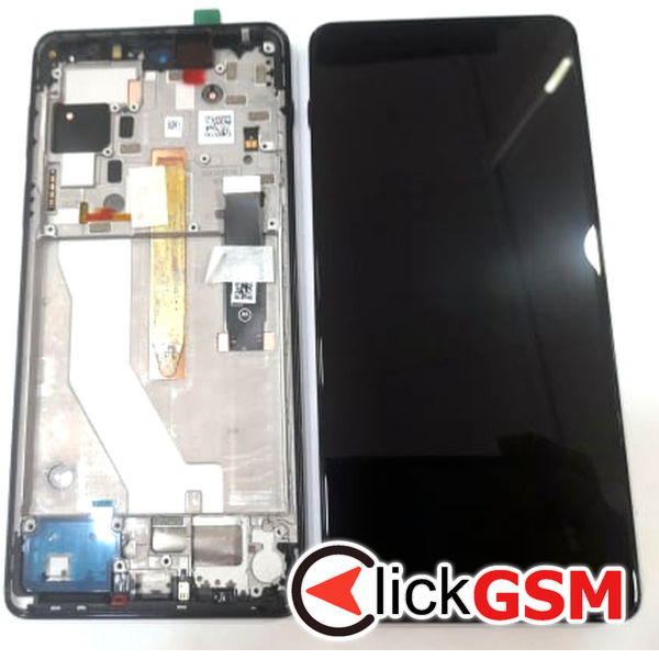 Piesa Display Original Cu Touchscreen Si Rama Albastru Motorola Edge 20 Pro 2f7s