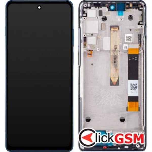 Piesa Piesa Display Original Cu Touchscreen Si Rama Albastru Motorola Moto G200 5g 27z1