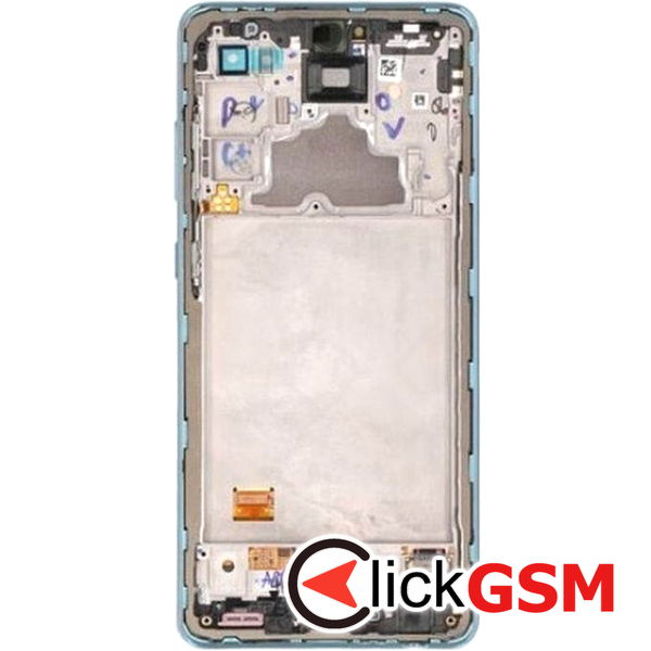 Piesa Display Original Cu Touchscreen Si Rama Albastru Samsung Galaxy A72 415p