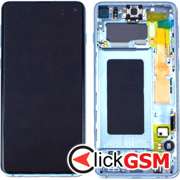 Piesa Display Original Cu Touchscreen Si Rama Albastru Samsung Galaxy S10.plus 2dok