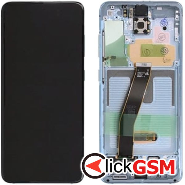 Piesa Display Original Cu Touchscreen Si Rama Albastru Samsung Galaxy S20 2dot