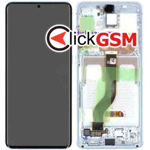 Piesa Display Original Cu Touchscreen Si Rama Albastru Samsung Galaxy S20.plus 19xr