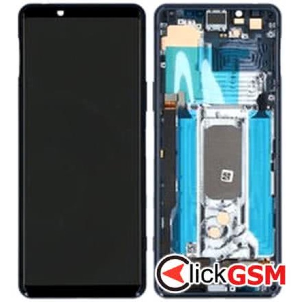 Piesa Display Original Cu Touchscreen Si Rama Albastru Sony Xperia 5 Ii 2g5e