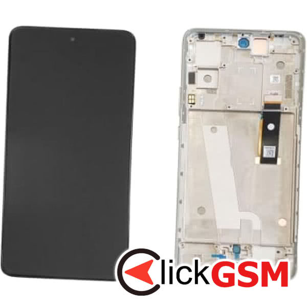 Piesa Display Original Cu Touchscreen Si Rama Argintiu Motorola Edge 30 32ic