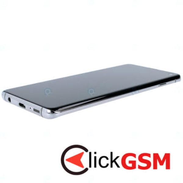 Piesa Display Original Cu Touchscreen Si Rama Argintiu Samsung Galaxy S10 10o0