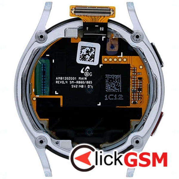 Piesa Piesa Display Original Cu Touchscreen Si Rama Argintiu Samsung Galaxy Watch 4 40mm 1jg6