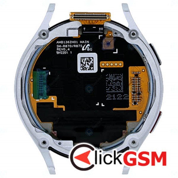 Piesa Display Original Cu Touchscreen Si Rama Argintiu Samsung Galaxy Watch 4 44mm 1jgr