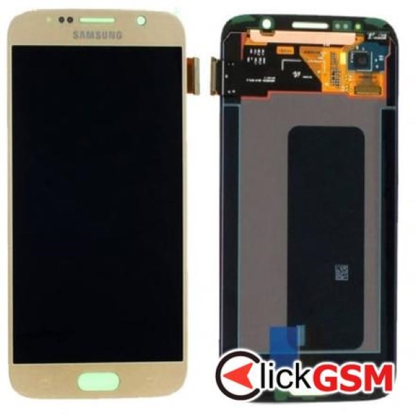 Piesa Piesa Display Original Cu Touchscreen Si Rama Auriu Samsung Galaxy S6 2wns