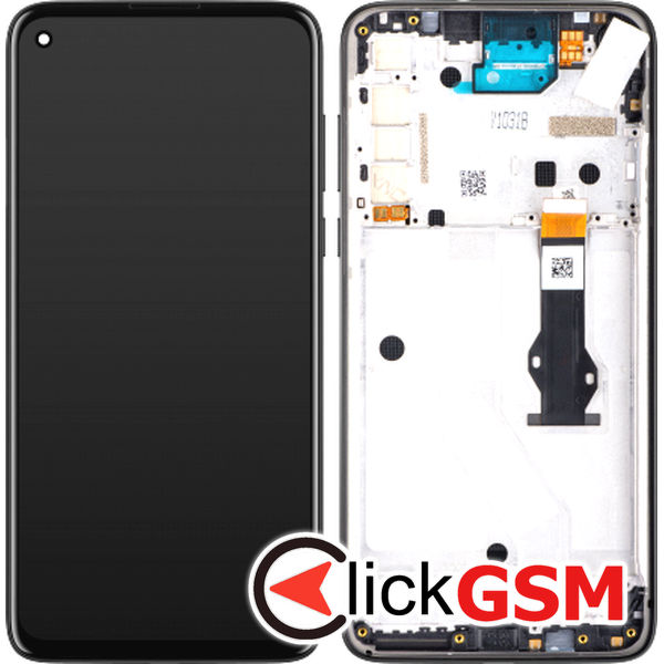 Piesa Display Original Cu Touchscreen Si Rama Black Motorola Moto G8 Power 2nfn