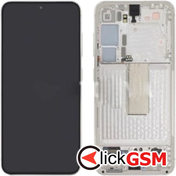 Piesa Display Original Cu Touchscreen Si Rama Crem Samsung Galaxy S23 2do6