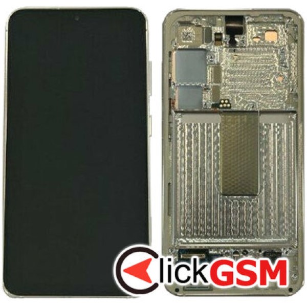 Piesa Display Original Cu Touchscreen Si Rama Crem Samsung Galaxy S23 344e