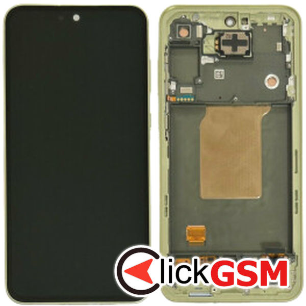 Piesa Piesa Display Original Cu Touchscreen Si Rama Galben Samsung Galaxy A55 D3j