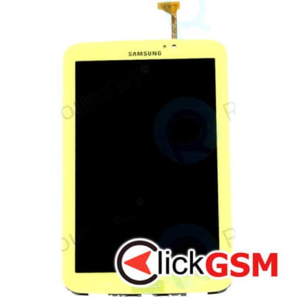 Piesa Piesa Display Original Cu Touchscreen Si Rama Galben Samsung Galaxy Tab 3 7.0 1404