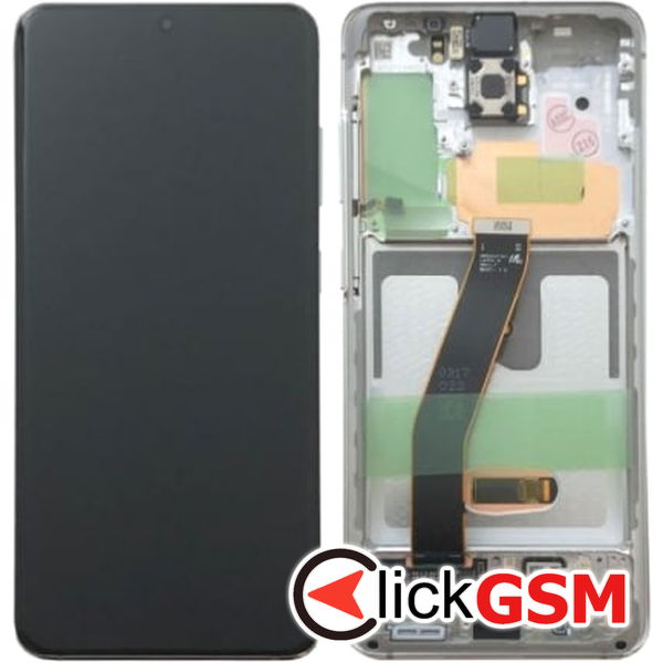 Piesa Piesa Display Original Cu Touchscreen Si Rama Gri Samsung Galaxy S20 2dox