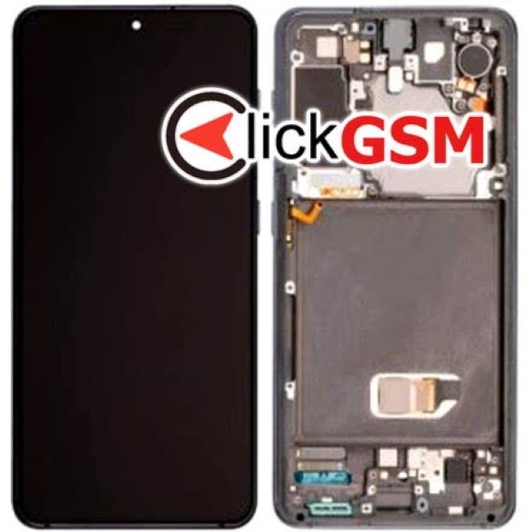 Piesa Piesa Display Original Cu Touchscreen Si Rama Gri Samsung Galaxy S21 5g 3dot