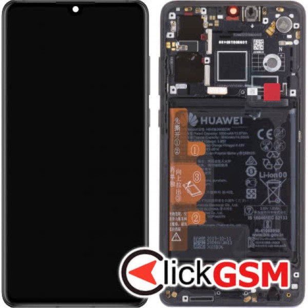 Piesa Piesa Display Original Cu Touchscreen Si Rama Negru Huawei P30 3kaj