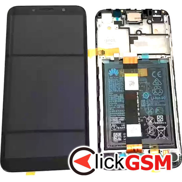 Piesa Display Original Cu Touchscreen Si Rama Negru Huawei Y5p 27g1