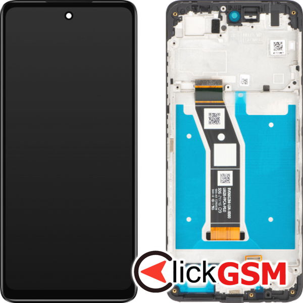 Piesa Piesa Display Original Cu Touchscreen Si Rama Negru Motorola Moto E14 3sl7