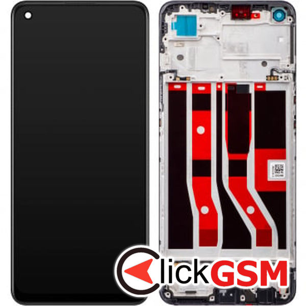 Piesa Display Original Cu Touchscreen Si Rama Negru Oppo A74 4g C3t