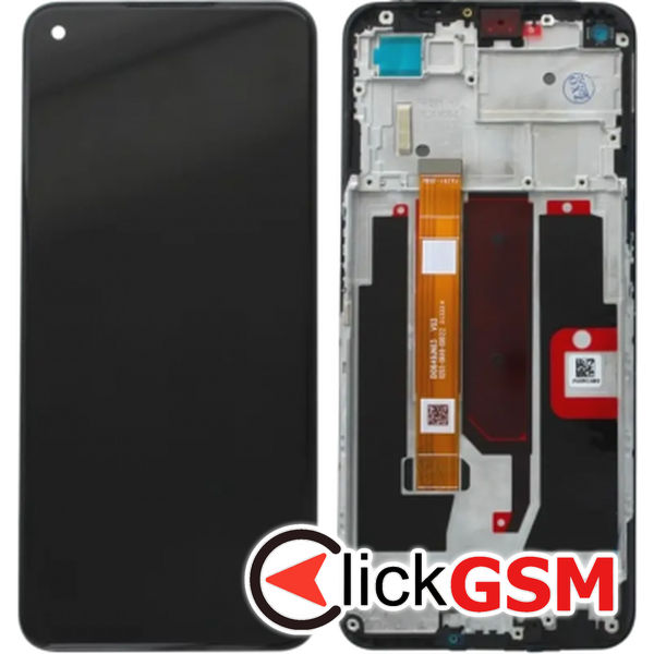 Piesa Display Original Cu Touchscreen Si Rama Negru Oppo A74 5g 45ij