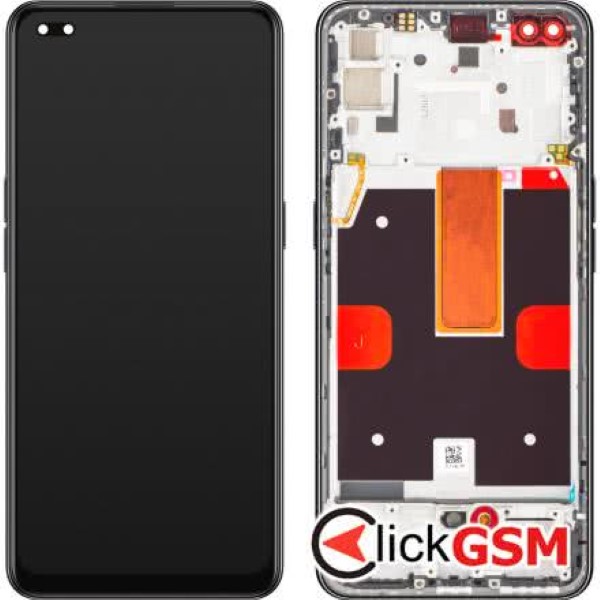 Piesa Display Original Cu Touchscreen Si Rama Negru Oppo Reno4 2z3q