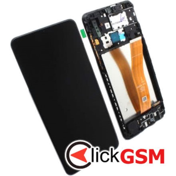 Piesa Display Original Cu Touchscreen Si Rama Negru Samsung Galaxy A02 1l99