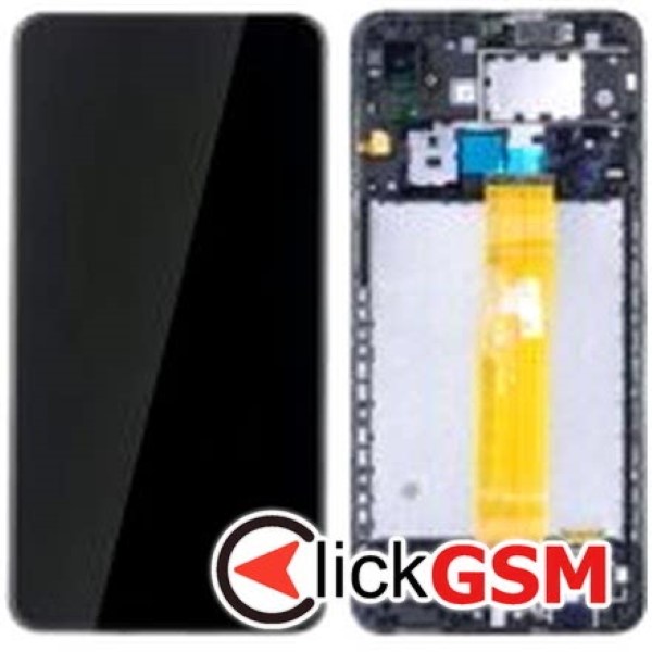 Piesa Display Original Cu Touchscreen Si Rama Negru Samsung Galaxy A02 Pvk