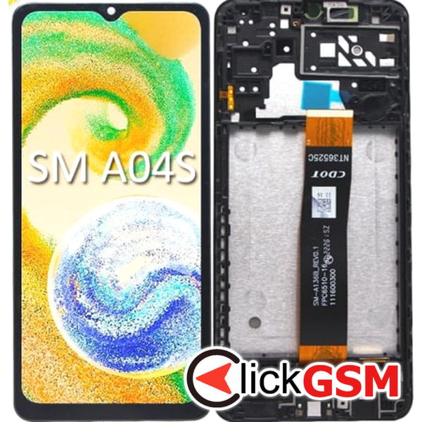 Piesa Piesa Display Original Cu Touchscreen Si Rama Negru Samsung Galaxy A04s 2dib