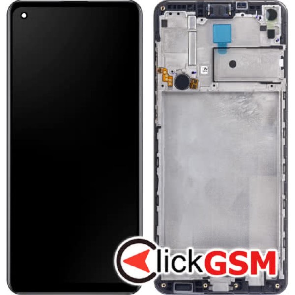 Piesa Piesa Display Original Cu Touchscreen Si Rama Negru Samsung Galaxy A21s Eee