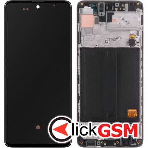 Piesa Piesa Display Original Cu Touchscreen Si Rama Negru Samsung Galaxy A51 Ee7