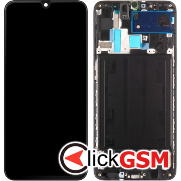 Piesa Piesa Display Original Cu Touchscreen Si Rama Negru Samsung Galaxy A70 Guw