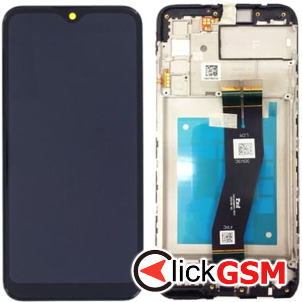 Piesa Display Original Cu Touchscreen Si Rama Negru Samsung Galaxy M02s 2di0