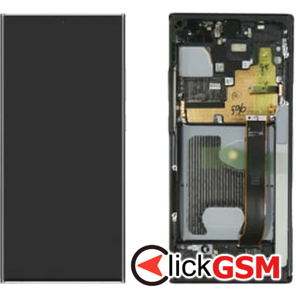 Piesa Display Original Cu Touchscreen Si Rama Negru Samsung Galaxy Note20 Ultra 2dpc