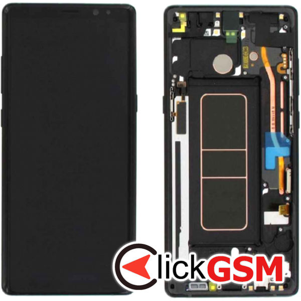 Piesa Piesa Display Original Cu Touchscreen Si Rama Negru Samsung Galaxy Note8 3rov