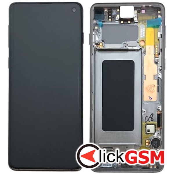 Piesa Display Original Cu Touchscreen Si Rama Negru Samsung Galaxy S10 An1