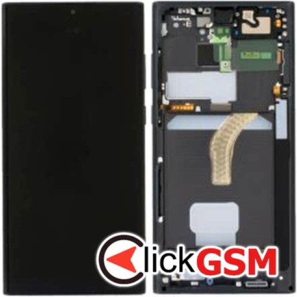 Piesa Display Original Cu Touchscreen Si Rama Negru Samsung Galaxy S22 Ultra 18p9