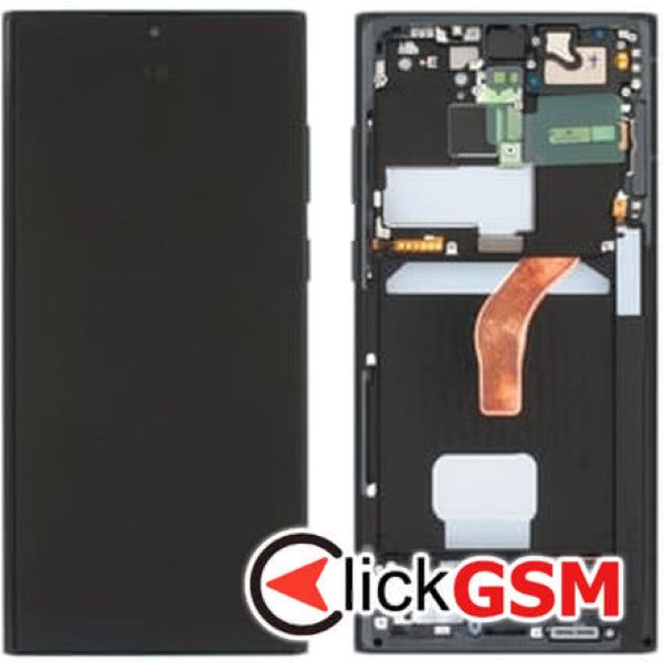 Piesa Display Original Cu Touchscreen Si Rama Negru Samsung Galaxy S23 Ultra 4mck