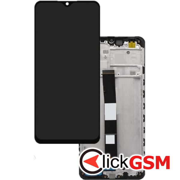 Piesa Display Original Cu Touchscreen Si Rama Negru Xiaomi Redmi 9a 2dhb