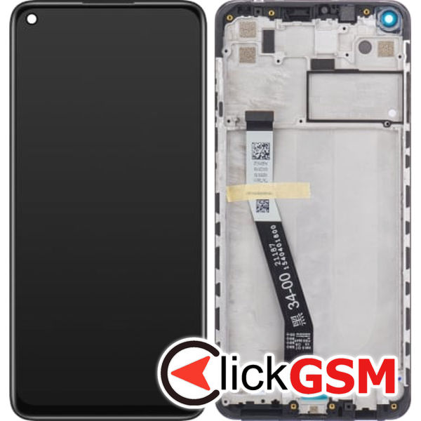 Piesa Piesa Display Original Cu Touchscreen Si Rama Negru Xiaomi Redmi Note 9 A61