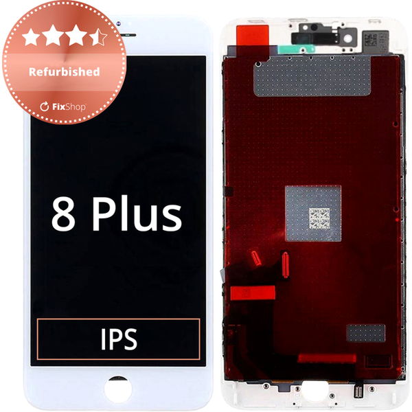 Schimbare Display Original cu TouchScreen, Rama Reconditionat Alb Apple iPhone 8 Plus · Ecran pentru iPhone 8 Plus, White, Sticla tactila cu rama, Refurbished