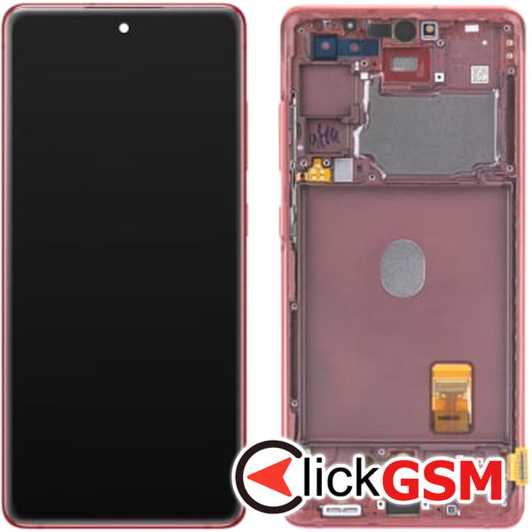 Piesa Display Original Cu Touchscreen Si Rama Rosu Samsung Galaxy S20 Fe 2ffp