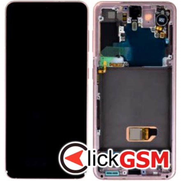 Piesa Display Original Cu Touchscreen Si Rama Roz Samsung Galaxy S21 5g Q16