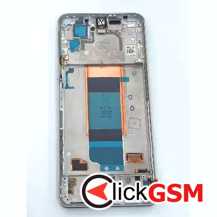 Display lcd for Xiaomi Poco F4 5G 56000KL11R00 with black touch screen with silver frame Service Pack