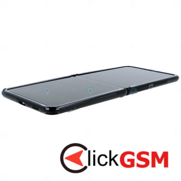 Piesa Display Pliabil Cu Touchscreen Rama Pentru Samsung Galaxy Z Flip Negru Otf