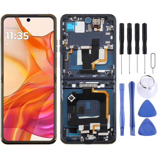 Schimbare Display Pliabil cu TouchScreen, Rama, Balama Albastru Motorola Razr 50 Ultra · For Motorola Razr 50 Ultra LCD Screen Digitizer Full Assembly with Frame (Blue)